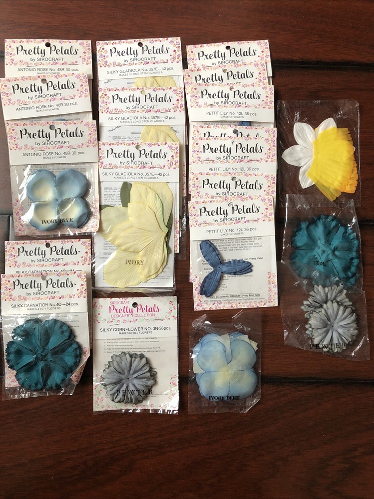 HUGE Lot 16 Vintage NIP Pretty Petals SIRO CRAFTS LIly Rose Gladiola Movie Prop