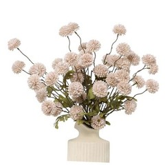 Artificial Flowers Faux Silk Pompon Mum,Silk Small Mini 6pcs Beige