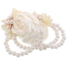 2 Pcs Hand Flower Bracelet Wedding Prom Wrist Corsage Bridal Garland