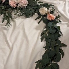 LING’S MOMENT WEDDING GARLAND 9ft, Dusty Rose, Cream, White, Pastel Pink, Gold