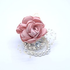 Rose Wrist Corsage Boutonniere Set,Wrist Flower Corsage Wristlet Band Set Red