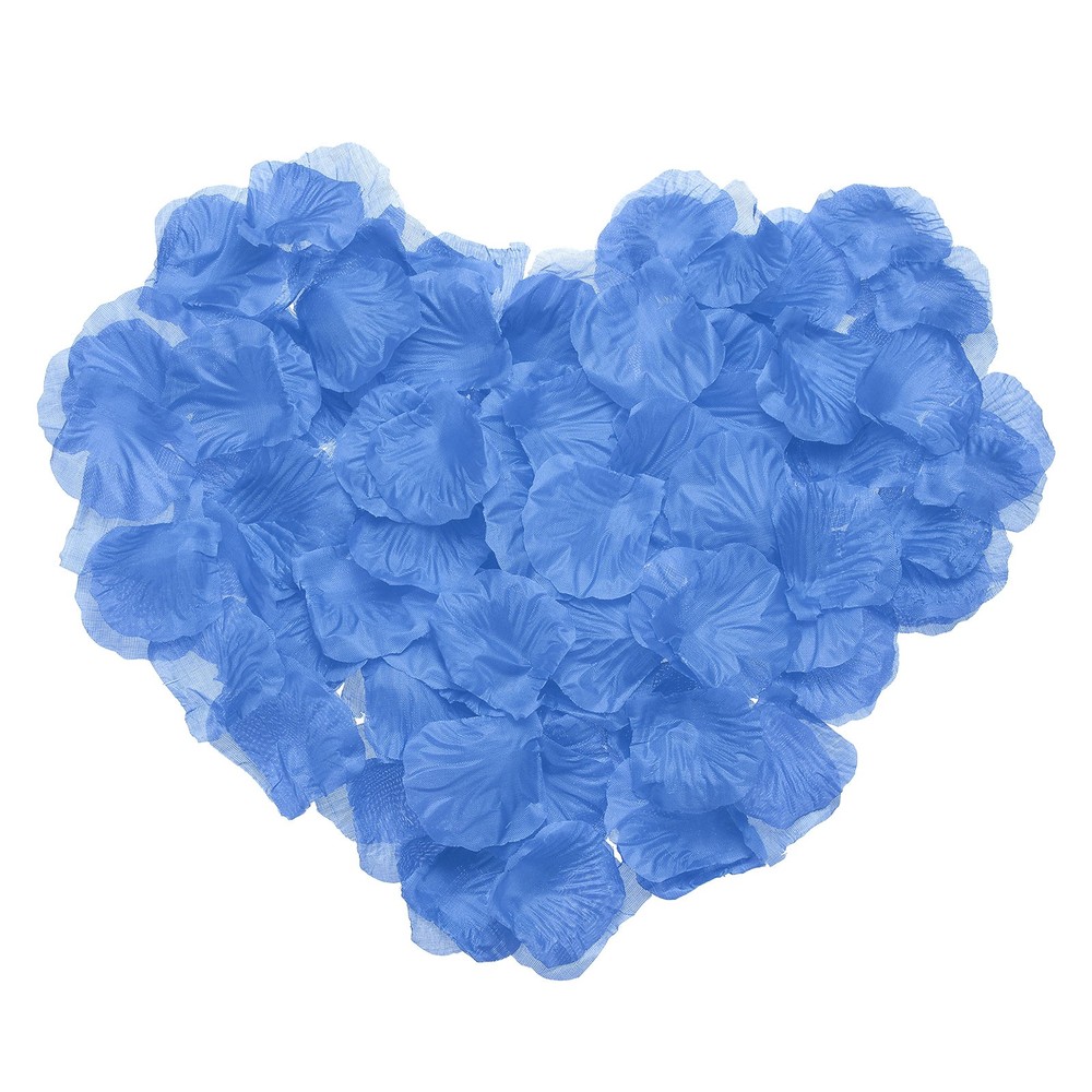 500pcs Artificial Rose Petals Fake Silk Flower Petals for Wedding, Sky Blue