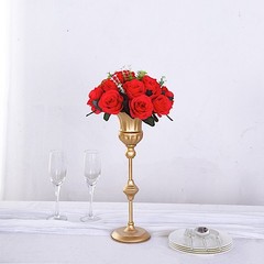 RED 2 Bouquets 10″ Silk Roses Artificial FLOWER BALLS Party Events Decorations