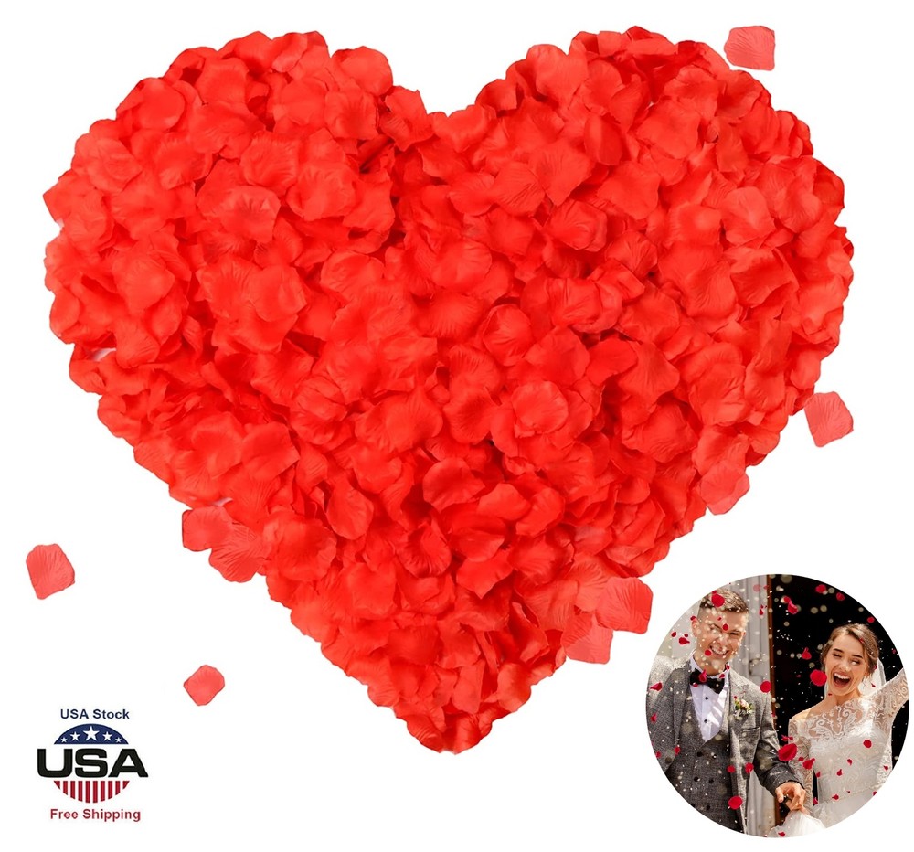 5000 × Red Artificial Fake Rose Petals Wedding Romantic Event Party Decor USA