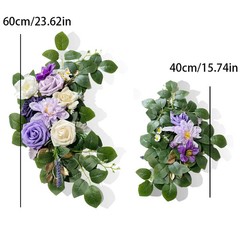 Boho Dusty Rose Blue Wedding Arch Flowers Kit Eucalyptus Garland Drapes Set