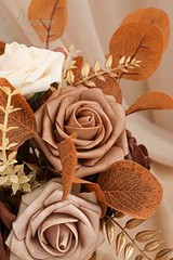 Artificial Flowers 25pcs Real Looking Earth Tones Ombre Colors Foam Fake