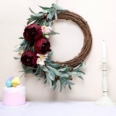 10 BURGUNDY 3″ Faux SILK PEONY FLOWER Heads Wedding Party Events Decorations