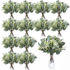Bulk Artificial Silver Dollar Greenery Eucalyptus Leaves – 100 Mixed Stems