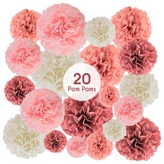 EpiqueOne 20 Piece 20 Count (Pack of 1), Blush Pink, Dusty Rose, Mauve, Cream