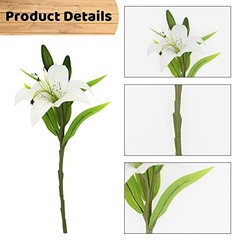 Pcs Artificial Tiger Lily Real Touch Easter Lily Fake Spring Flowers 8 White