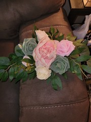 Artificial Silk Rose Peony Wedding Door Decoration Pink Green White