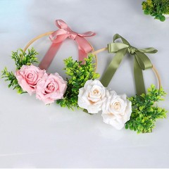 Floral Hoop Wreath Artificial Decorative for Holiday Festival Wedding