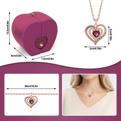 Preserved Purple Real Rose with Heart Necklace, Forever Flowers