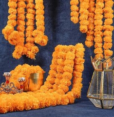 Indian Wedding Decoration 10 PC Artifical marigold Flower Garlands Bright