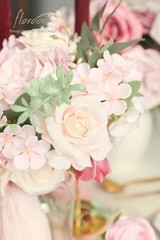 Dusty Rose Cream Artificial Flowers Fake Roses Peonies and Delicate Dusty Rose