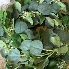 Ling’s Moment Artificial Eucalyptus Garland with Flowers 6FT, Wedding Table