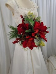 Amaryllis Red Berry Winter Wedding Bouquet