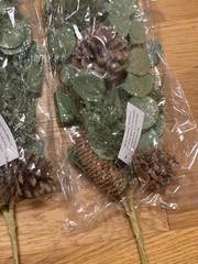 Leaf Greenery with Pinecones. Five Packs. NEW