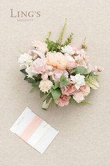 Ling’s Moment Blush Pink Wedding Bouquets for Bride, Blush and Cream Bridal B…