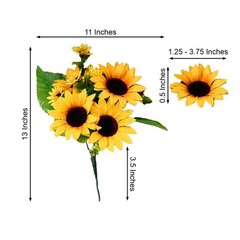 2 Yellow 13″ ARTIFICIAL Faux SILK SUNFLOWER Bouquets Wedding Party Decorations