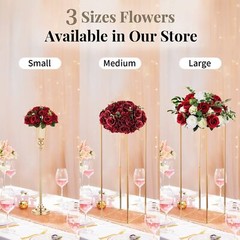 NUPTIO Flower Wedding Centrepieces for Tables – 10 Pcs 9.5in Diameter Crimson…