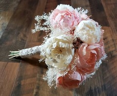 Light Pink White Bridal Bouquet Blush Peony Bridesmaid Sola Wood Wedding Flowers