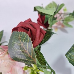 Artificial Rose Flower Burgundy Floral Garland 5ft – Wedding Ceremony Backdrop