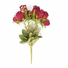 BURGUNDY 3 Bouquets 13″ Silk Rose Bud Artificial FLOWER Bushes Party Decorations