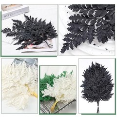 Black Dried Boston Ferns – 10 PCS – 15” Real – Dried Black