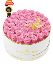 Beaulasting Roses 47 Preserved Forever Flowers Real 47 Roses, Pink