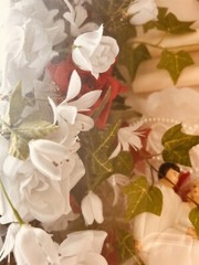 Wedding Bouquet and Boutenniere Bridal And Cake Topper VTG 1989 Sealed Pre Owned