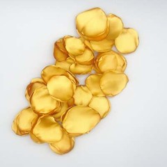 50 Red & Gold Satin Flower Petals For Wedding Decor