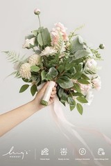 Ling’s Moment Blush Pink 15 Inch Free Form Artificial Wedding Flower Bouquet