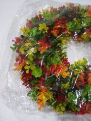 Duolala Wreaths for Front Door 16″ Artificial Flowers Green Autumn Colors NEW