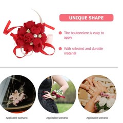 3 Pcs Wedding Wrist Flower Bands Rustic Vintage Cloth Wristlet Accessories