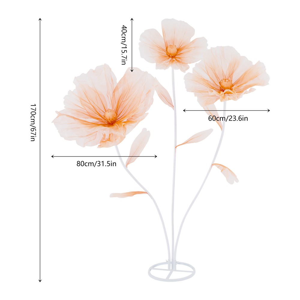 Large Artificial Wedding Flowers Three-headed Wedding Decorative Height:170cm