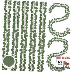 16Pcs Artificial Eucalyptus Garland Greenery Leaves Silk Vines Silver 16pcs