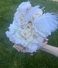 Wedding Bouquet Unique Bridal bouquet W/Birds Nest 🪺 Roses, Satin
