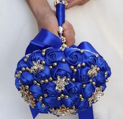 Wedding Bouquet Bride Rose Crystal Bridal Bouquet Church Wedding Bridal Blue