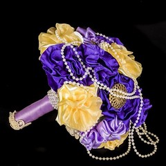 SALE! w75a Bridal Flower Bouquet Wedding Purple material Decor nosegay