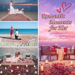 300+ Dried Red Rose Petals – Wedding Confetti, Party Decor, Romantic Proposals (