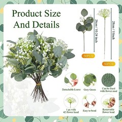 Bulk Artificial Silver Dollar Greenery Eucalyptus Leaves – 100 Mixed Stems