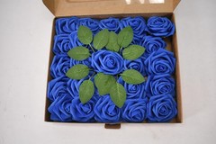 Lot of 25 Faux Roses Blue For Wedding/Event Decor Paper Lightweight Flowers