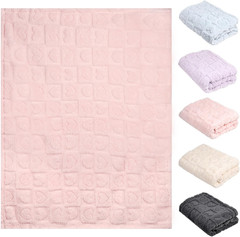 5 Pcs Manta Bebe Corazones Suave Regalo Recien Nacido 30X40 Beige Gris Azul Rosa