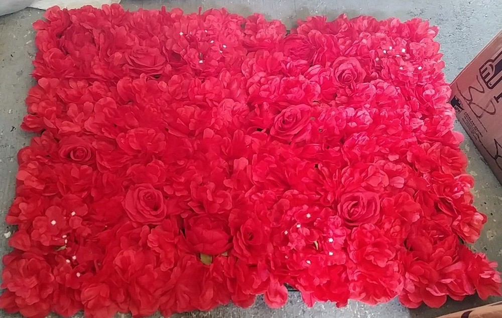 Red Rose Artificial Flower Panels Wedding Party Wall Decor Photo Background