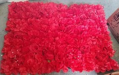 Red Rose Artificial Flower Panels Wedding Party Wall Decor Photo Background