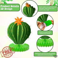 KatchOn Cactus Centerpieces 9 Pcs Green/Red/Pink