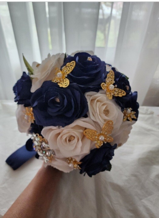 Navy Blue Bouquet for Weddings or Quincenera
