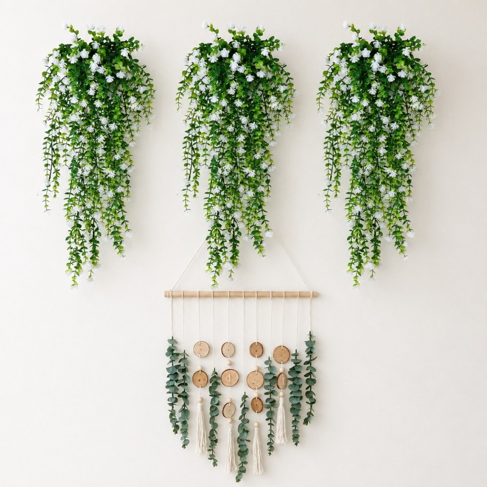 Artificial Plant Fake Eucalyptus Wall Hanging Flower Wedding Garden Home Decor