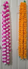 Artificial Marigold Flower Garlands Indian Wedding Event Decoration Pooja Diwal